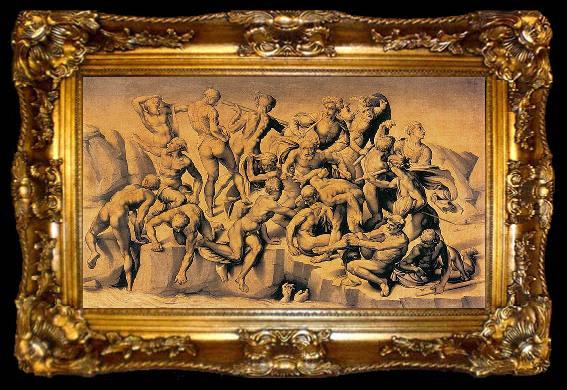 framed  Bastiano da Sangallo The Battle of Cascina, ta009-2